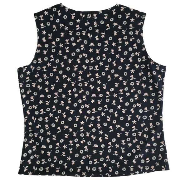 Petite Sophisticate Floral Scoop Neck Shell/Tank Top | NWOT | XSP | Navy Pink WH - Picture 4 of 11
